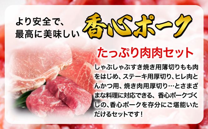 香心ポーク たっぷり肉肉セット 約2.8kg以上 有限会社コーシン《30日以内に出荷予定(土日祝除く)》 熊本 大津町 豚肉 豚 もも肉 モモ肉 ステーキ しゃぶしゃぶ すき焼き とんかつ 焼肉 送料無料---so_fksnnknk_30d_23_42000_2800g---