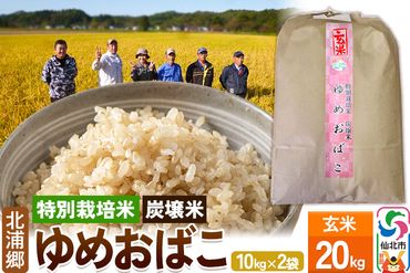 【特別栽培米 炭壌米 ゆめおばこ】令和5年産 玄米 10kg 2袋|02_kum-040201