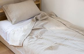 G2102 sasara 4重ガーゼケット+ピローカバーセット（ナチュラル）