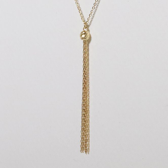 K18　ミラーボールタッセルペンダント（小）BQ-115