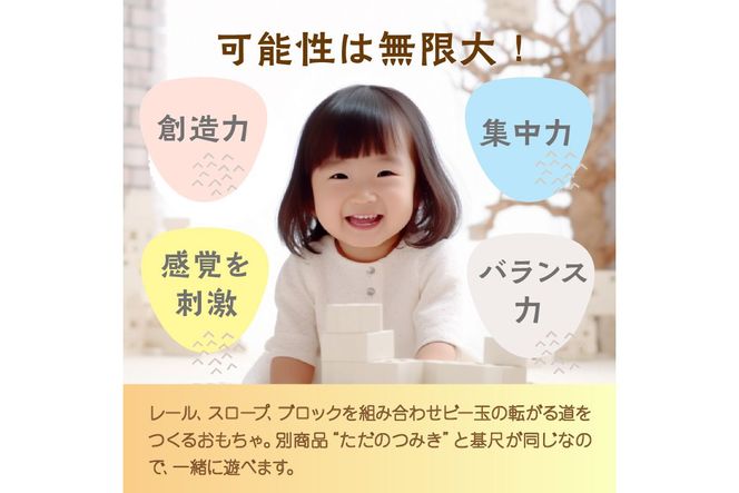 知育玩具／たまころこーすたー（大）　EG00024　間伐材から環境問題を考える スロープ パズル 迷路 こども 子ども 子供 おもちゃ 男の子 女の子 知育おもちゃ 3歳 4歳 5歳 6歳 7歳 8歳 プレゼント ギフト 学習玩具 ブロック 積み木 積木 レール ビー玉 SDGs