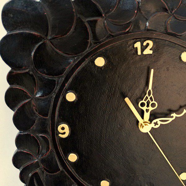 プルメリア彫刻壁掛け時計　BV-17