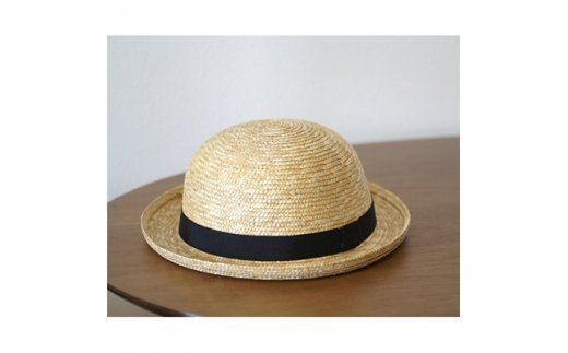AN053-1 春日部市伝統工芸品 田中帽子店子ども用麦わら帽子ルナ　頭囲52cm　　　　　UK-H010-SBK52