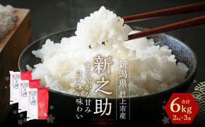  【令和7年産米】新潟県村上市岩船産新之助6kg A4034