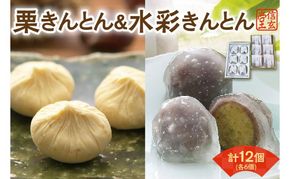 栗きんとん6個入＆水彩きんとん6個入 [秋季限定] 栗 くり くりきんとん 和菓子 菓子 スイーツ 秋 限定 詰め合わせ 冷蔵 岐阜県 F4N-2300