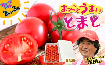 まっことうまい！水田さんのフルーツトマト【約２kg×3箱 / 簡易箱入】