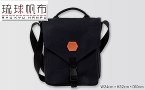 「琉球帆布」シンプルショルダー4号 / ブラック【価格改定】