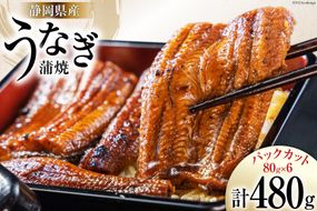 うなぎ 国産 静岡 うなぎ蒲焼 カット 80g ×6 計480g [静岡鰻販売 静岡県 吉田町 22424173] 鰻 ウナギ うなぎ蒲焼き うなぎ蒲焼 真空パック 冷凍 蒲焼 肉厚 ふっくら 静岡県産