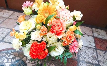 元気がでるビタミンカラーのフレッシュアレンジメント　ドリーム SWAF014