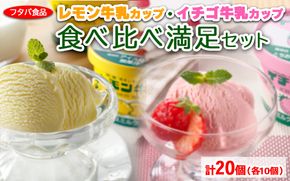 数量限定　レモン牛乳カップ・イチゴ牛乳カップ食べ比べ満足セット　計20個（各10個）｜アイス デザート ※着日指定不可 ※離島への配送不可◇