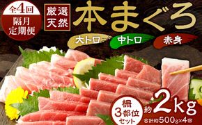 【 定期便 全４回 隔月 お届け 】厳選天然本まぐろ大トロ・中トロ・赤身　お刺身用 ２カ月に１回　合計４回 サク 柵 スライス 切り落とし 天然まぐろ 天然マグロ マグロ まぐろ 大トロ 中トロ 赤身 鮪 刺身  高知 室戸 冷凍 瞬間冷凍 小分け 便利 74,000円 送料無料 室戸定期便 tk029