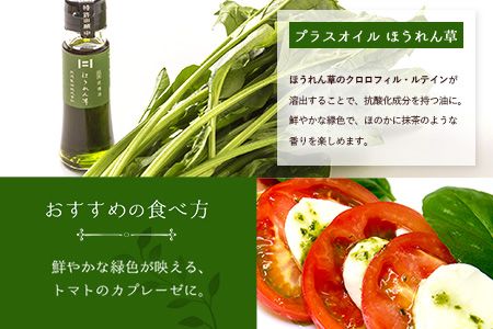 熊本県 大津町産 プラスオイル(とまと・にんじん・ほうれん草)ミニ3本セット(45g×3本)《60日以内に出荷予定(土日祝除く)》肥後製油株式会社---so_higopol_60d_22_12500_135g---