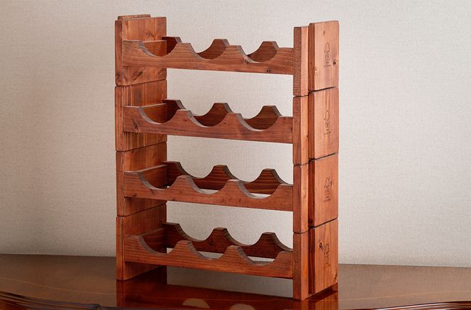 ワインラック「4段」　アンティーク感あふれるワインラック 【受注生産商品】 BHRA002