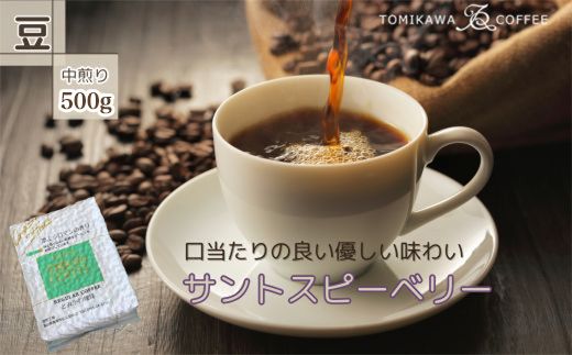 [豆]サントスピーベリー500g 自家焙煎コーヒー豆専門店とみかわ 富山 魚津 ※北海道・沖縄・離島への配送不可