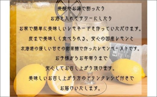 レモンサワー専門店の自家製レモンペースト ( 加工品 国産 レモン れもん ペースト レモンサワー レモネード レシピ付き )【132-0002】