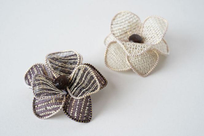 丹後の藤布　ブローチ「吉祥藤華」　FY00045