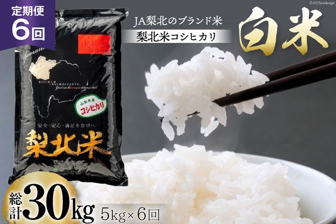 【6回 米 定期便 】 梨北米 コシヒカリ 5kg×6回 総計30kg / 梨北農業協同組合 / 山梨県 韮崎市 [20741441] こしひかり お米 おこめ こめ コメ 精米 ご飯 ごはん 白米 国産 JA梨北