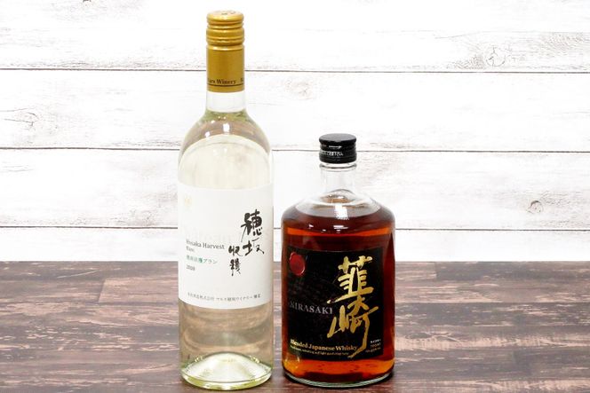 極上の味わい 韮崎ウイスキー 700ml×1本&白ワイン 750ml×1本 セット [まあめいく 山梨県 韮崎市 20743105] 