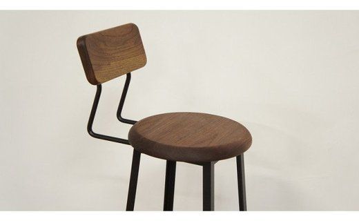 カウンターチェア(SEAT300)木材：ホワイトオーク材×フレーム：2液ウレタン塗装　艶消しクリア アンティーク風インダストリアルアイアン Z063