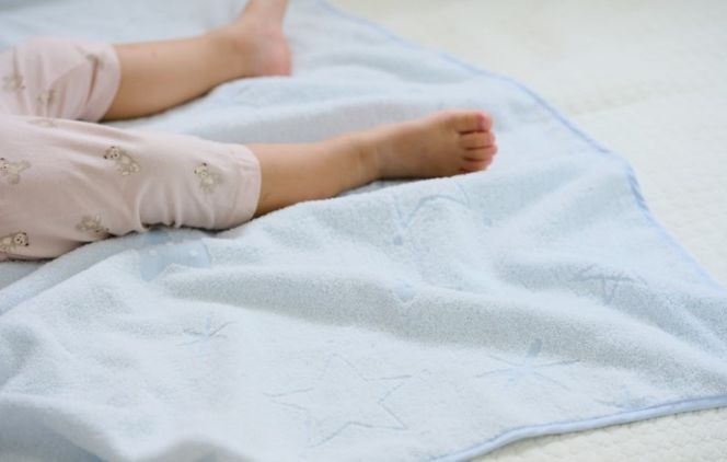 TTT0001 【高島屋選定品】泉州タオル おくるみ１枚（ブルー）【タオル 国産 シンプル 日用品 ベビー】