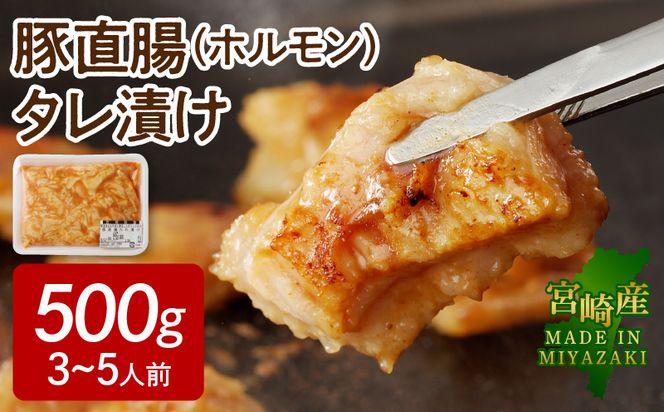 【宮崎産】豚直腸（ホルモン） タレ漬け 500g （3〜5人前）　N061-A070