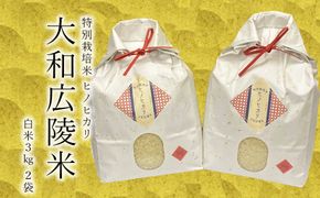 【新米先行受付】【令和6年度産】【10月下旬より順次発送予定】特別栽培米　奈良県広陵町産ヒノヒカリ　白米3kg×2// お米 ひのひかり お米 広陵町