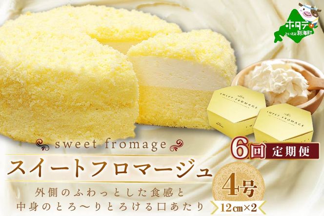 【毎月定期便】二層のチーズケーキスイート・フロマージュ 12cm×2台×6ヵ月定期便【be051-0991-100-6】