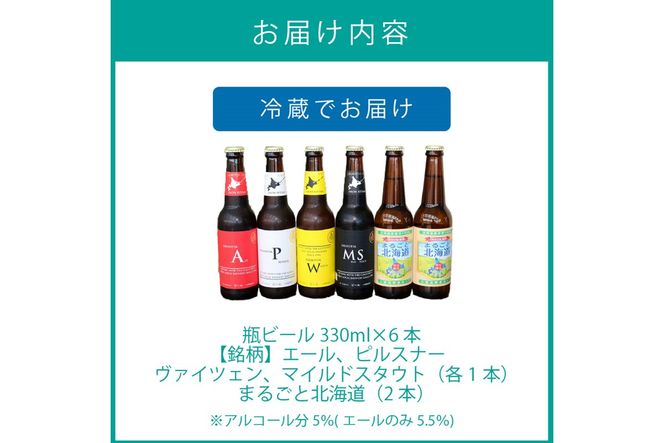 【予約：2024年9月上旬から順次発送】【期間限定】 オホーツクビール バラエティ 6本セット まるごと北海道 ( 地ビール 限定 飲料 お酒 ビール 瓶ビール 北海道 )【028-0018-2024】