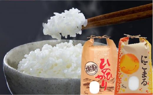 長崎県産 米 食べ比べ 各5kg 麺 セット / そうめん まぜ麺 米 セット 南島原市 / ふるせ [SAQ036] 