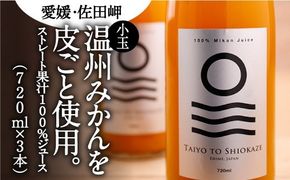 【愛媛県産】太陽と潮風みかんジュース（720ml×3本） 果汁100％◇