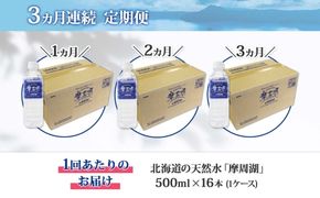 1821. 定期便 摩周湖の天然水 水 非加熱製法 毎月 全3回 500ml×16本 48本 硬度 18.1mg/L ミネラルウォーター 飲料水 軟水 備蓄 送料無料 北海道 弟子屈町 15000円