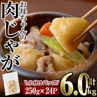 お母ちゃんの肉じゃが (計約6.0kg・250g×24P) お肉 豚肉 小分け 使いやすい 便利 簡単 惣菜 調理 時短 冷凍【V-64】【味鶏フーズ】