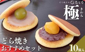 どら焼き　おすすめセット「極(きわみ)」(10個入)　栗　梅　バター　特選小倉　てぼ　和菓子 菓子 お土産 ドラ焼き　どらやき　スイーツ ※北海道・中国・四国エリア・沖縄・離島への配送不可 ※2025年11月上旬頃より順次発送予定