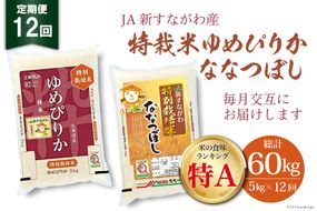 12回 定期便 JA新すながわ産 特栽米ゆめぴりか＆特栽米ななつぼし 5kg×12回 総計60kg [ホクレン商事 北海道 砂川市 12260664]