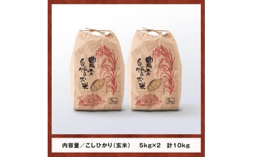 【令和6年産】永友農園産「こしひかり（玄米）」10kg（5kg×2袋）【 米 お米 精米 国産 宮崎県産 コシヒカリ 玄米 】[D10605]