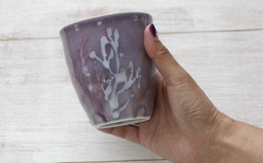 【datta.沖縄南の島陶芸工房】珊瑚タンブラー 紅掛空色x純白（ペアセット）