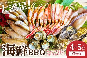 大好評！京丹後・海鮮BBQ　Gセット　大盛り生ズワイガニ　6種23品（4～5人前）　YK00372