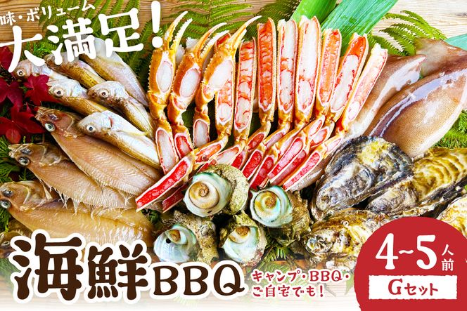 大好評！京丹後・海鮮BBQ　Gセット　大盛り生ズワイガニ　6種23品（4～5人前）　YK00166