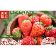 〈先行予約受付中！〉鹿児島県産いちご！ 品種おまかせ赤いちご8Pセット(計2kg・約270g×8P) c0-016