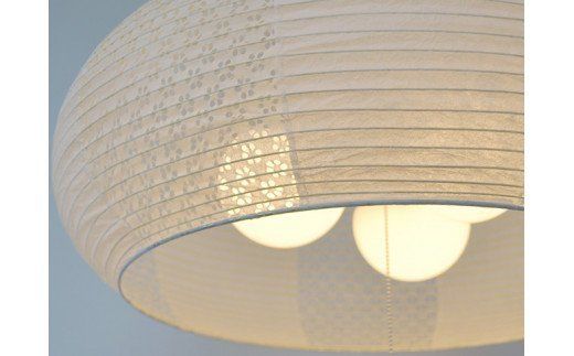 D33-09 【和紙照明】3灯ペンダントライト ドーム SPN3-1019 揉み紙×小梅白 ～和風照明 天井照明 和室 お洒落 モダン～