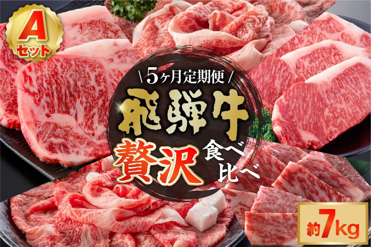 『飛騨牛』贅沢食べ比べセットA 定期便※5回に分けてのお届けとなります。[0016-099]