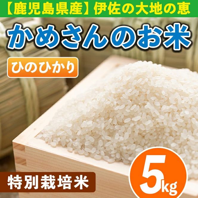 Z9-01 かめさんのお米(5kg・ひのひかり) 令和5年産 山間の地区でしかできないこだわりの伊佐米【Farm-K】