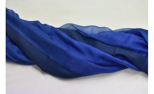 シルク×カシミヤストール Frame(ブルー)(男女兼用)天然素材ストール専門店muto FAA4027