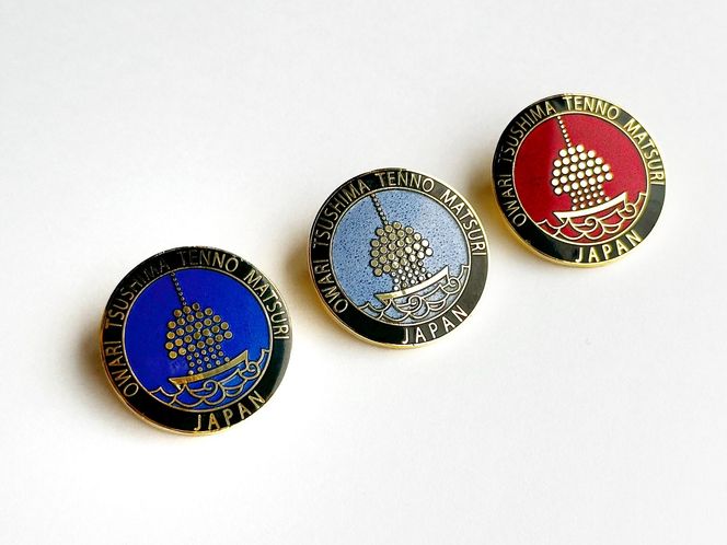 【尾張津島天王祭】七宝焼ピンバッジ【藤】