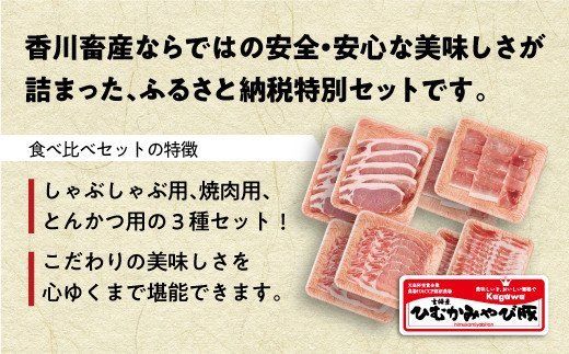 香川畜産の豚肉食べ比べセット　2,200g 【 肉 豚肉 精肉 詰め合わせ 】 [H6204]
