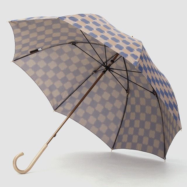 CB008　【槙田商店】晴雨兼用長傘　ノルディック　ドットコラージュ　ブルー