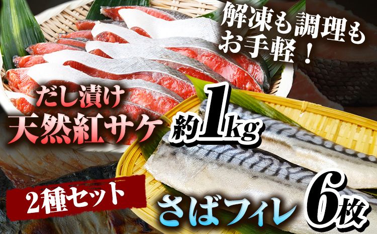 迷ったらコレ!魚鶴商店の天然紅サケ1kg &塩さばフィレ6枚セット 株式会社魚鶴商店[30日以内に出荷予定(土日祝除く)] 和歌山県 日高町 さば 鯖 鮭 サケ さけ しゃけ---wsh_futstsksf_30d_23_19000_set---