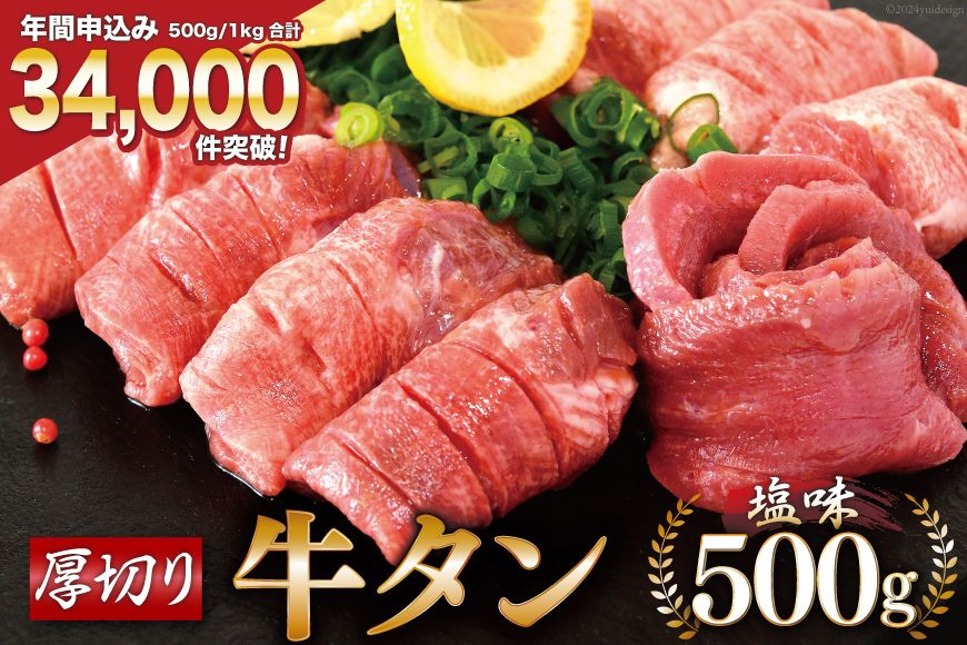 大人気! 牛タン 厚切り牛タン塩味 500g [モ〜ランド 宮城県 気仙沼市 20564659_CF01] 焼肉 牛肉 精肉 牛たん 牛タン塩 牛たん塩 冷凍 BBQ アウトドア バーベキュー 厚切り タン 牛タン