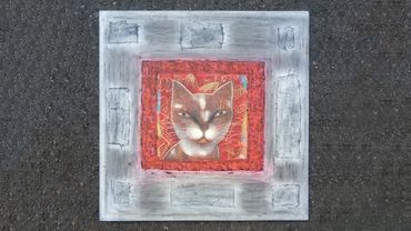 【 限定 1点 】 「 Neko〈視る〉 」 ねこ 猫 ネコ 絵画 絵 アート アトリエ 飛動庵 [BG43-NT]