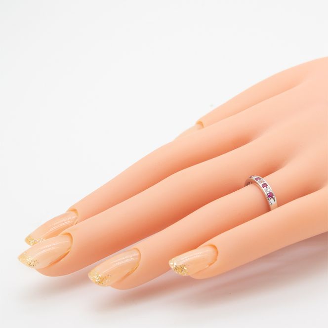 ルビー 一文字 リング 0.15ct SV925 （11477）　BR-25